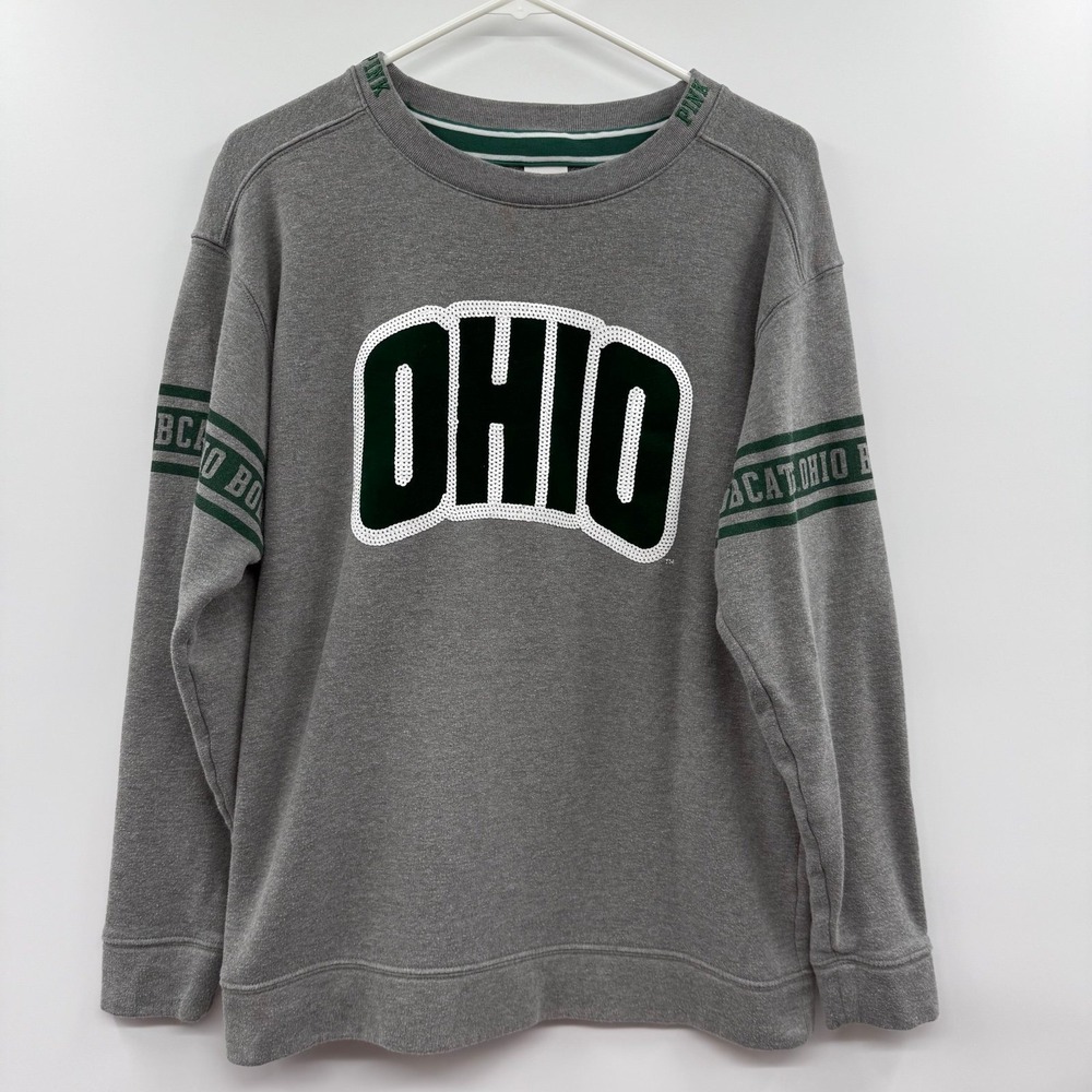 Victoria's Secret PINK Ohio University Bobcats Sequin bling crewneck sweatshirt